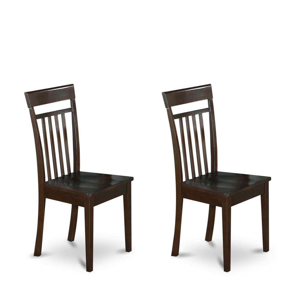 East West Furniture ANCA5-CAP-W 5 Piece Dining Set Includes a Round Dining Room Table with Pedestal and 4 Wood Seat Chairs, 36x36 Inch, Cappuccino