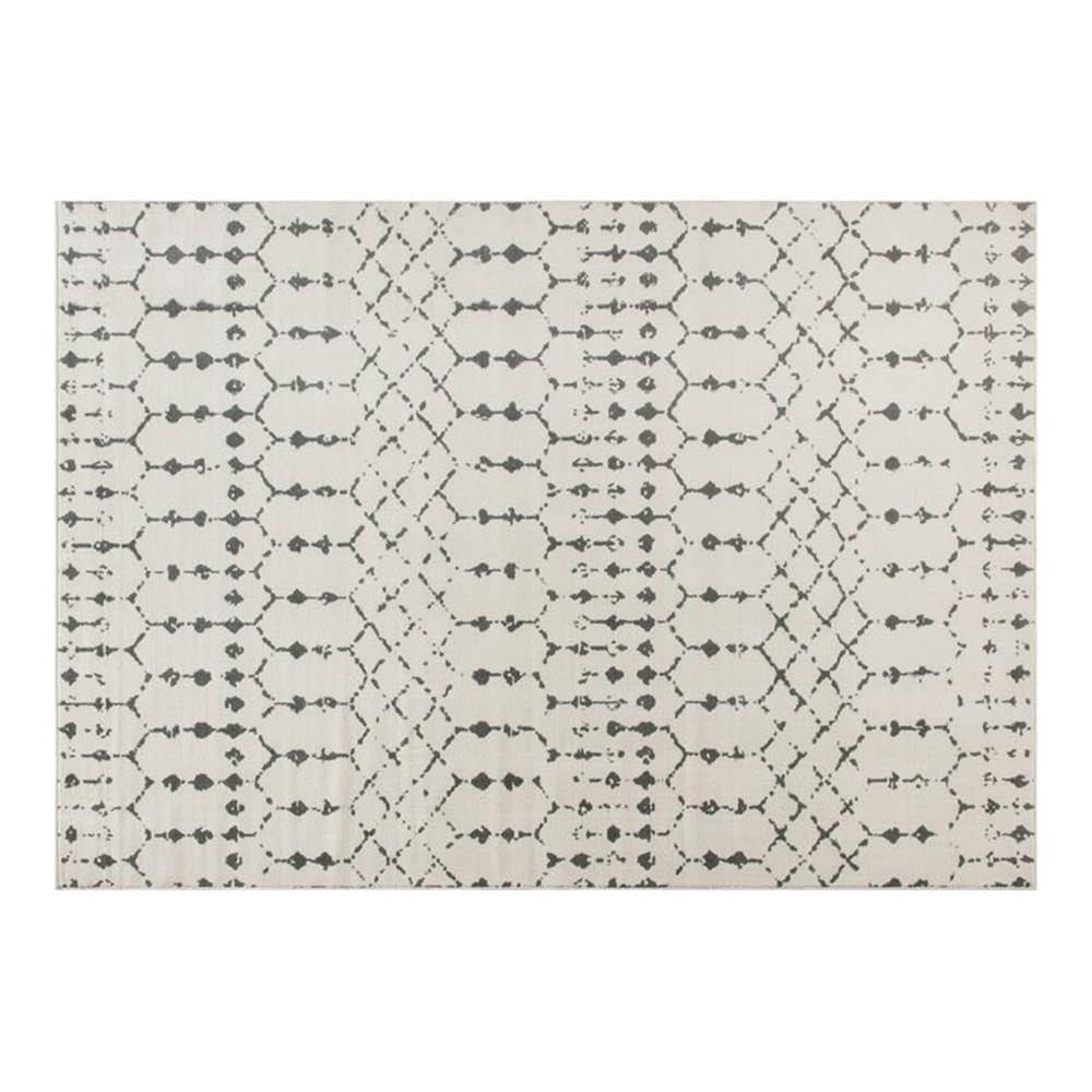 Flash Furniture Beth Geometric Bohemian Low Pile Rug - 5' X 7' - Ivory/Gray Polyester