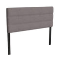 Flash Furniture Paxton Upholstered Headboard - Channel Stitched Gray Fabric Upholstery - Queen - Adjustable Height from 44.5 to 