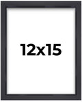 12x15 Shadow Box Frame Contemporary Black | 1'' Depth of Usable Space| Interior Size 12x15 or 15x12 Inches| UV Resistant Acrylic