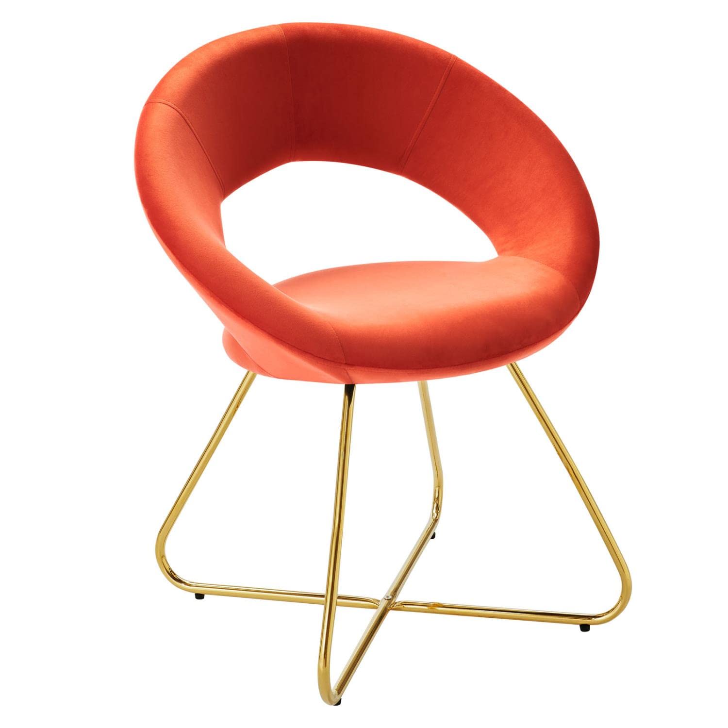 Modway Nouvelle Set Of 2 Dining Chair In Gold Orange Finish Eei-4681-Gld-Ora