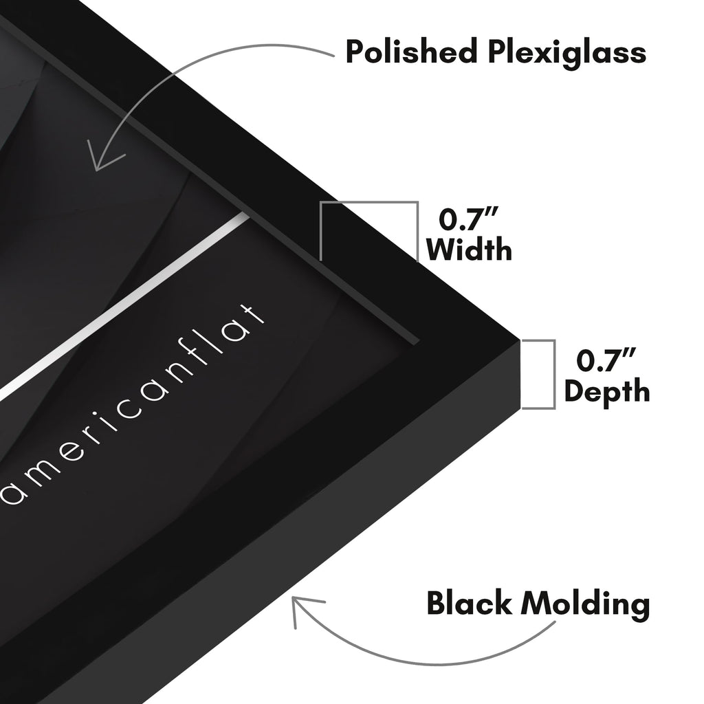 Americanflat 17X17 Picture Frame With Polished Plexiglass - Streamline Collection - Thin Square Picture Frame For Wall Display -