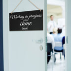 Meeting In Progress Wood Sign Do Not Disturb Wood Sign Plaque Reversible Wood Sign For Home Office Meeting Door, Home Study Door