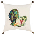 Rizzy Home 20" x 20" Down Filled Pillow with Multi-Color Cotton Duck Cover