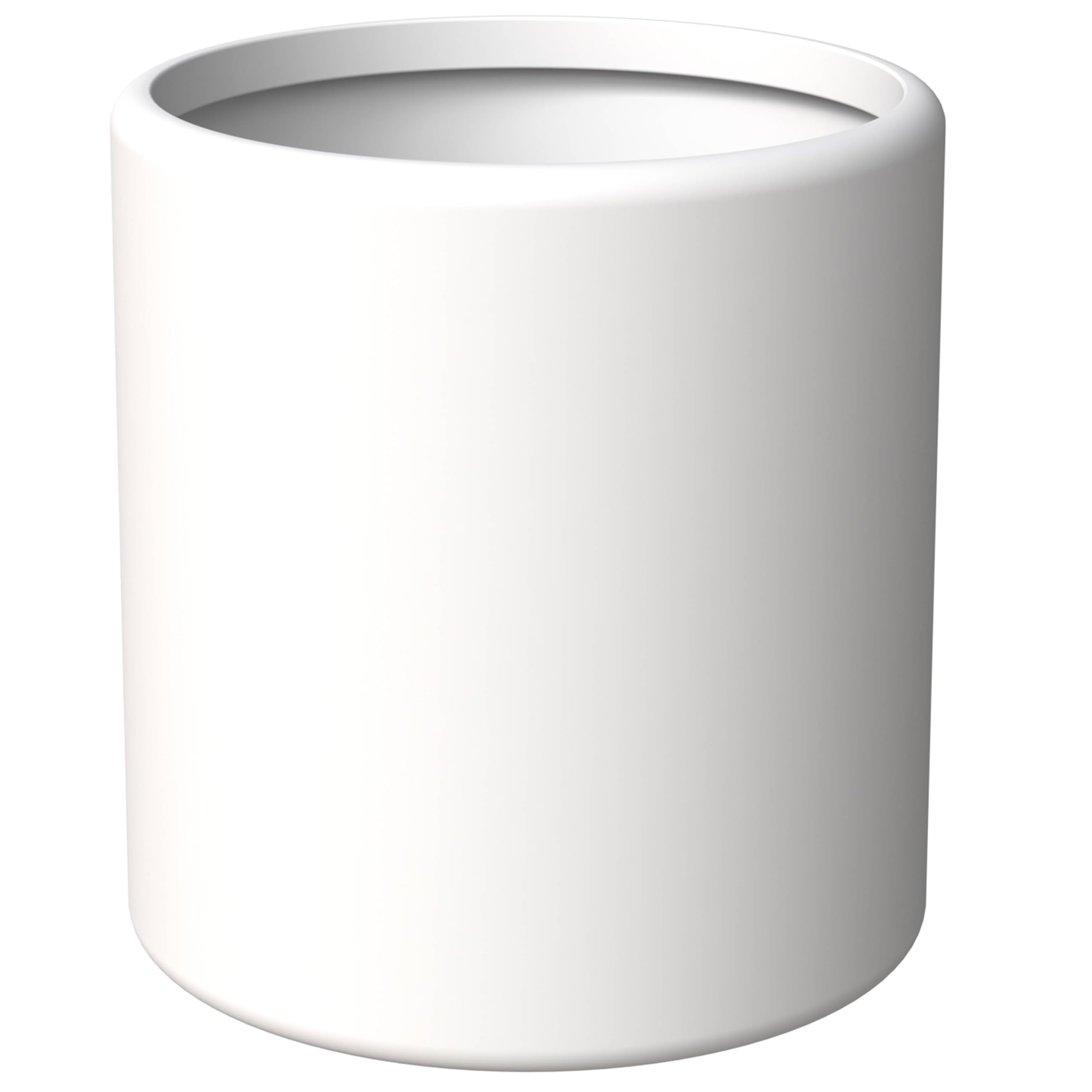 Tundra Series Poly Stone cylindrical Shape Planter in White 20 Dia, 22 High