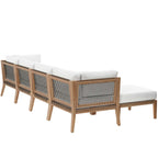 Modway Clearwater Sectional, 6-Piece Set, Gray White