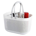 UUJOLY Plastic Organizer Storage Baskets with Handles, Shower Caddy Bins Organizer for Bathroom and kitchen(White)