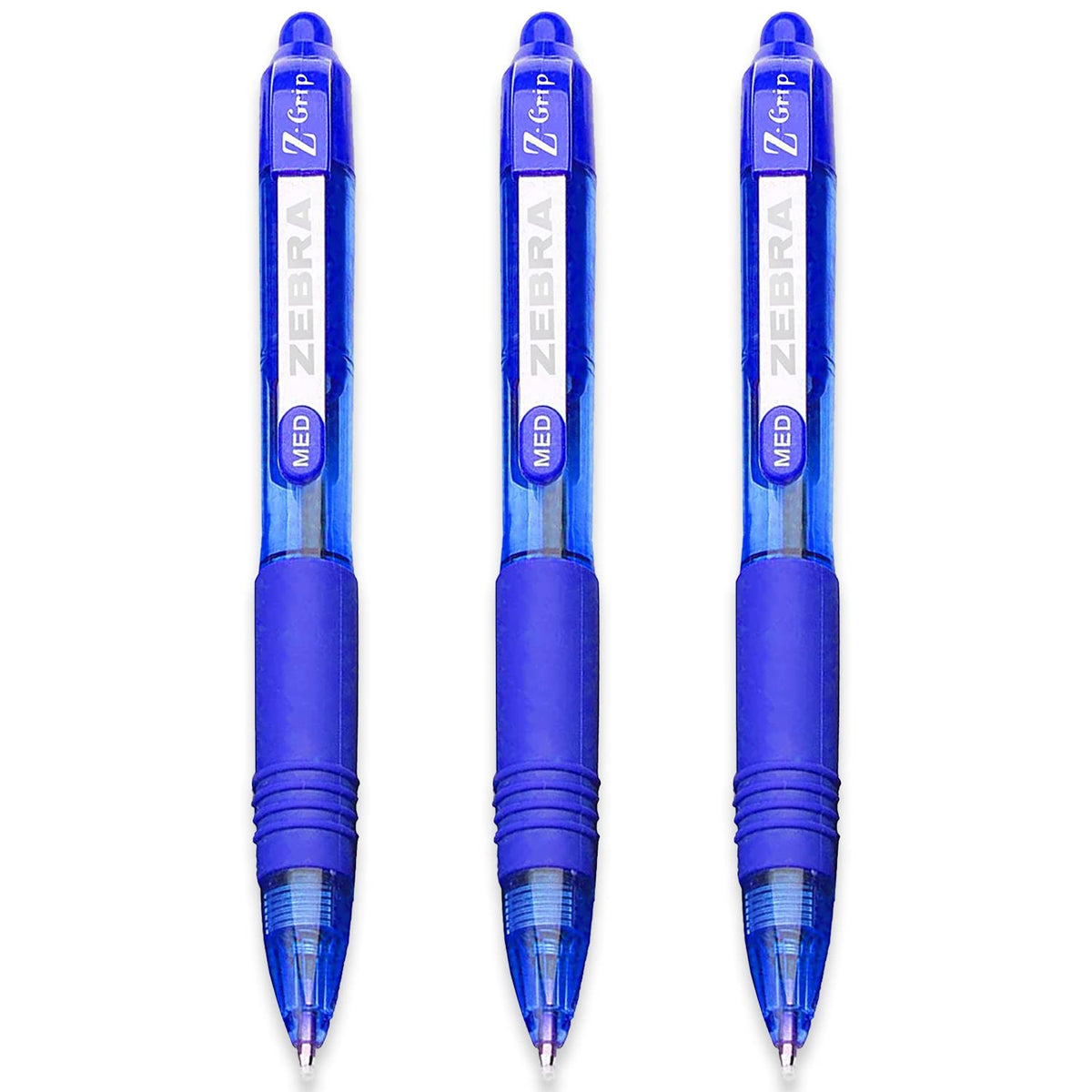 Zebra Z-Grip Smooth Mini Retractable Ballpoint Pens - 1.0Mm - Blue - Pack Of 3