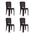Nilkamal Plastic Chair For Living Room |Set Of 4 | 3 Year Warranty | For Home, Living Room, Outdoor | Weather Brown Colour | Chr