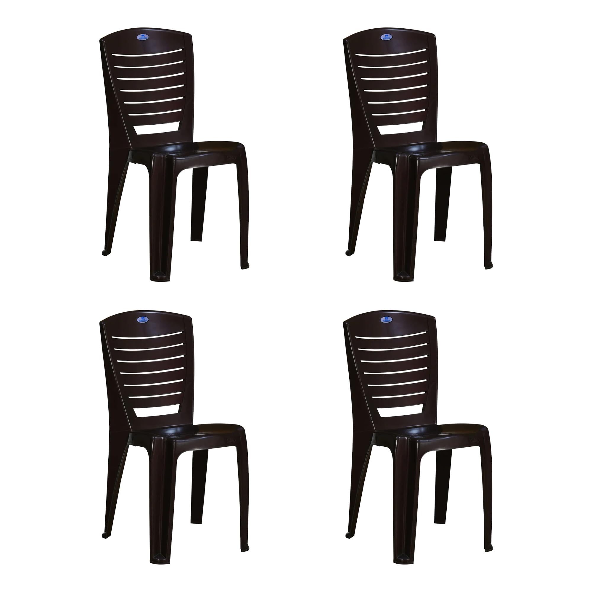 Nilkamal Plastic Chair For Living Room |Set Of 4 | 3 Year Warranty | For Home, Living Room, Outdoor | Weather Brown Colour | Chr