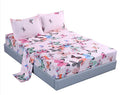 Mag 4Pcs Full Size Butterfly Bedding Sheet Set, Home Microfiber Bed Sheet, With1 Top Flat & 1 Fitted Sheet With 2 Pillowcases, 1