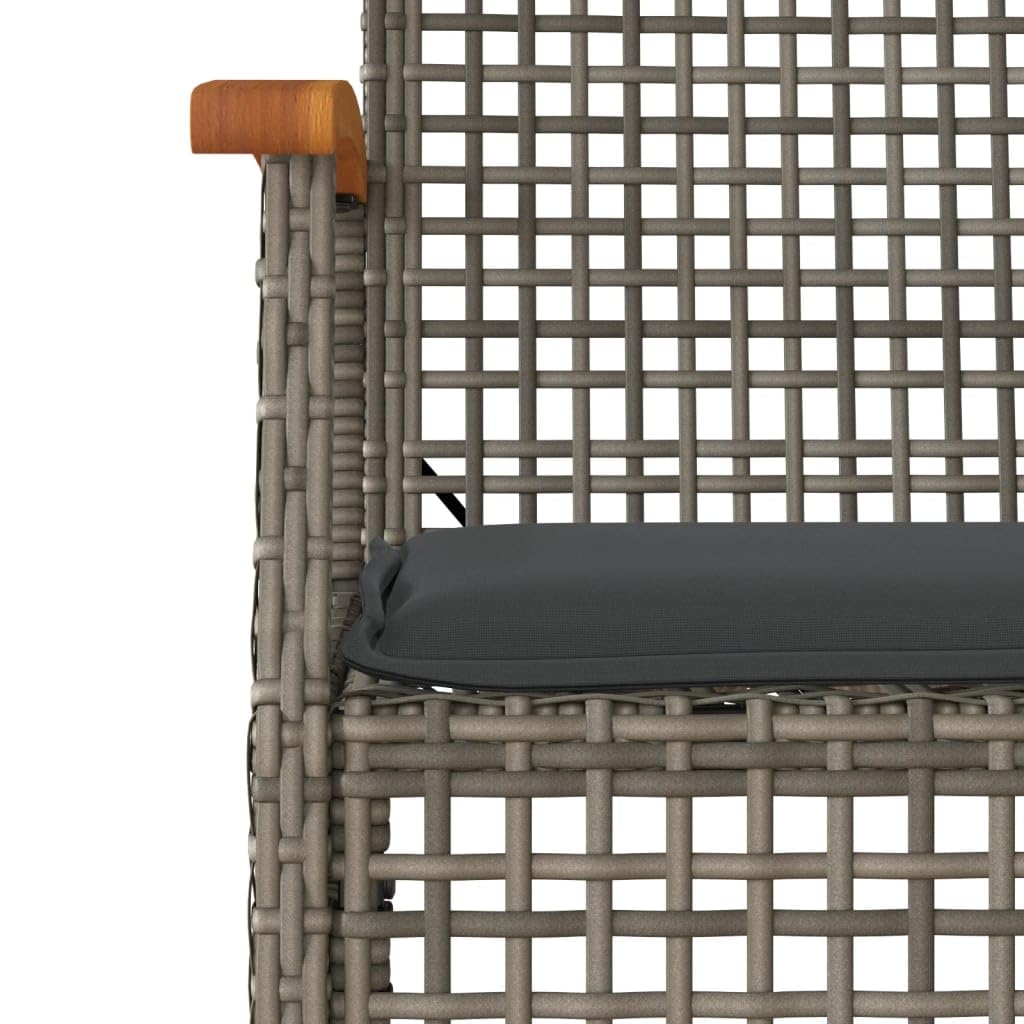 vidaXL 9-Piece Garden Dining Set and Cushions, Table and Chairs, Relaxing Armchairs, Seats for Patio Terrace, Synthetic Rattan Grey