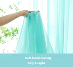 Pi Sheer Curtains,Valance Small Window Treatment Light Voile With Rod Pocket For Café/Kitchen/Bedroom/Living Room 2 Panels (W42Xl30,Lake Blue)
