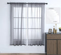 Pi Sheer Curtains 4 Panels 63 Inches Long,Light Window Treatment Airy Voile With Rod Pocket For Kitchen/Bedroom/Living Room/Small Window(W42Xl63,Dark Grey)