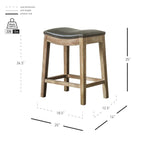 New Pacific Direct Elmo Bonded Leather Counter Stool, Vintage Gray