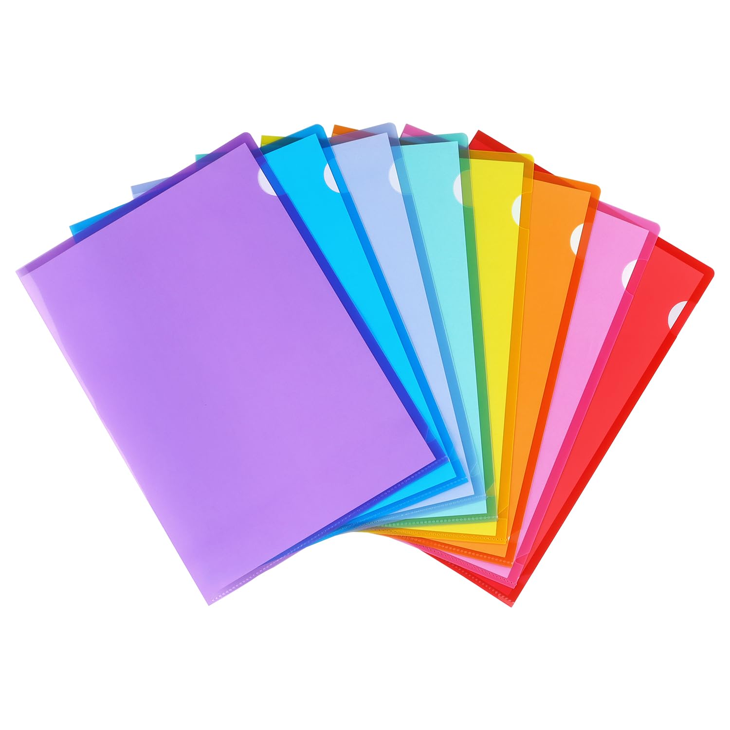 Tamaki 16 Pack Clear Plastic Folders Sleeves, Plastic Sleeves For Documents Transparent Paper Poly Jacket Sleeves Folders, 8 Ass