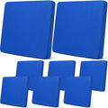 Newwiee 8Pcs Patio Stretch Sofa Cushion Cover Outdoor Cushion Cover Replacement Patio Furniture Cushions Couch Slipcovers Chair Seat Cover Soft Flexibility Protector (Royal Blue,Waterproof Pure)
