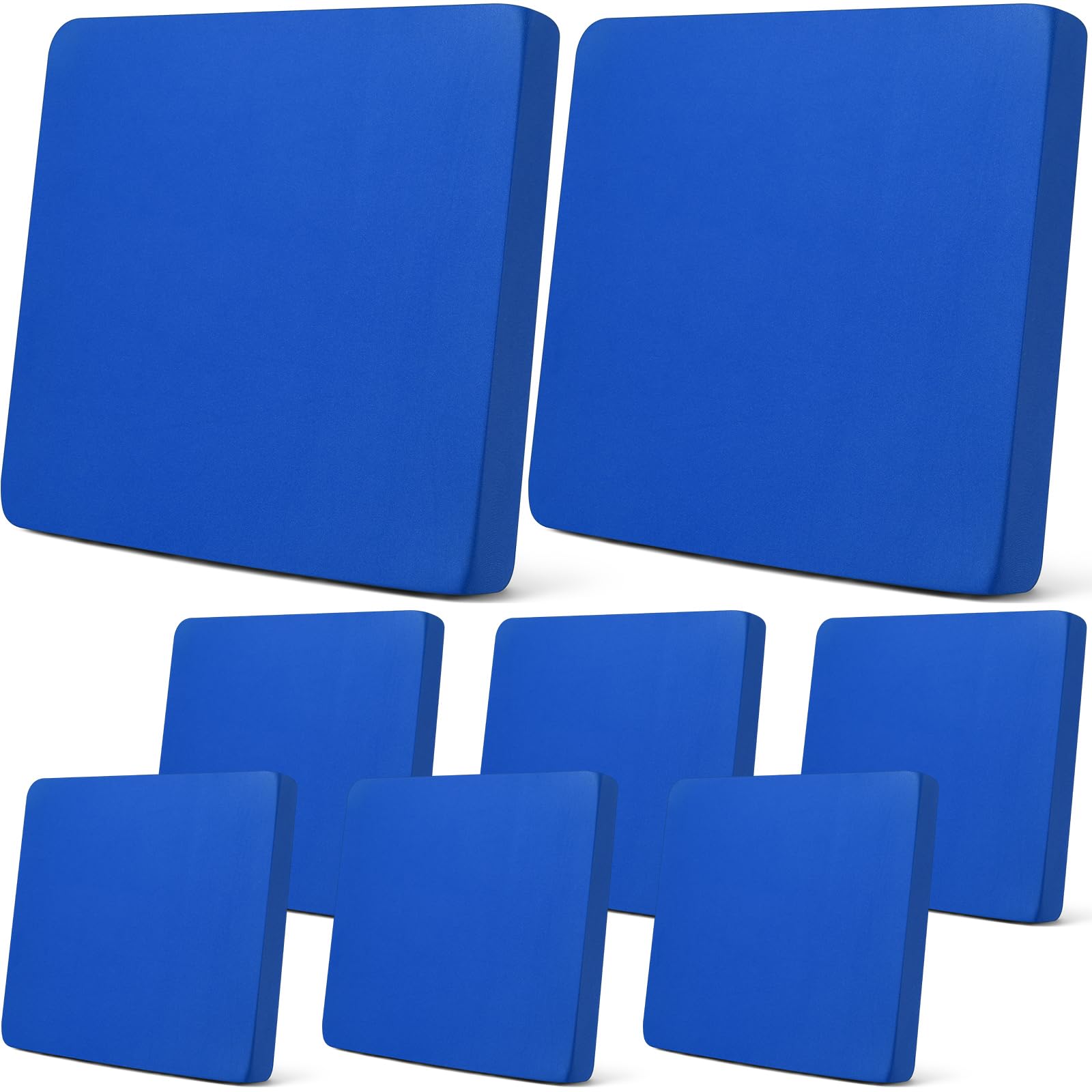 Newwiee 8Pcs Patio Stretch Sofa Cushion Cover Outdoor Cushion Cover Replacement Patio Furniture Cushions Couch Slipcovers Chair Seat Cover Soft Flexibility Protector (Royal Blue,Waterproof Pure)