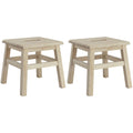 eHemco Solid Hardwood Step Stool, 12.25 Inches, Unfinished, Set of 2
