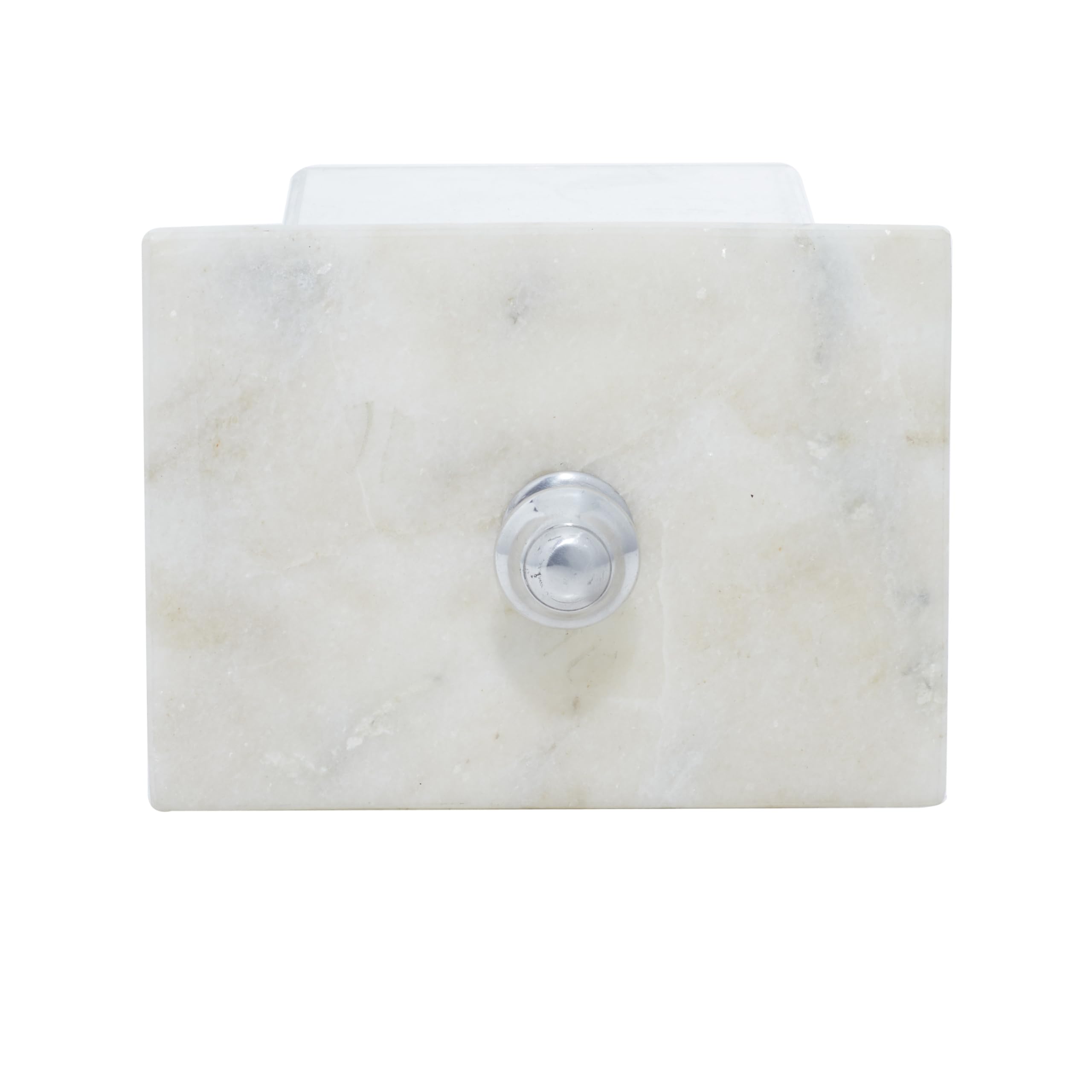 Deco 79 Marble Decorative Jewelry Box Jewelry Organizer With Marble Lid, Jewelry Holder 7'' X 5'' X 6'', Gray