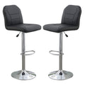 Poundex Set of 2 Upholstered Adjustable Barstool in Black