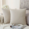 Miulee Pack Of 2 Velvet Soft Solid Decorative Square Throw Pillow Covers Set Christmas Cushion Cases Pillowcases For Spring Couc