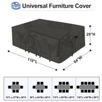 Outdoorlines Outdoor Waterproof Patio Table Furniture Set Covers - Rectangle Couch Sectional Cover Outside Weatherproof Patio Furniture Covering For Deck, Lawn And Backyard 110'L X 84'W X 28'H, Black