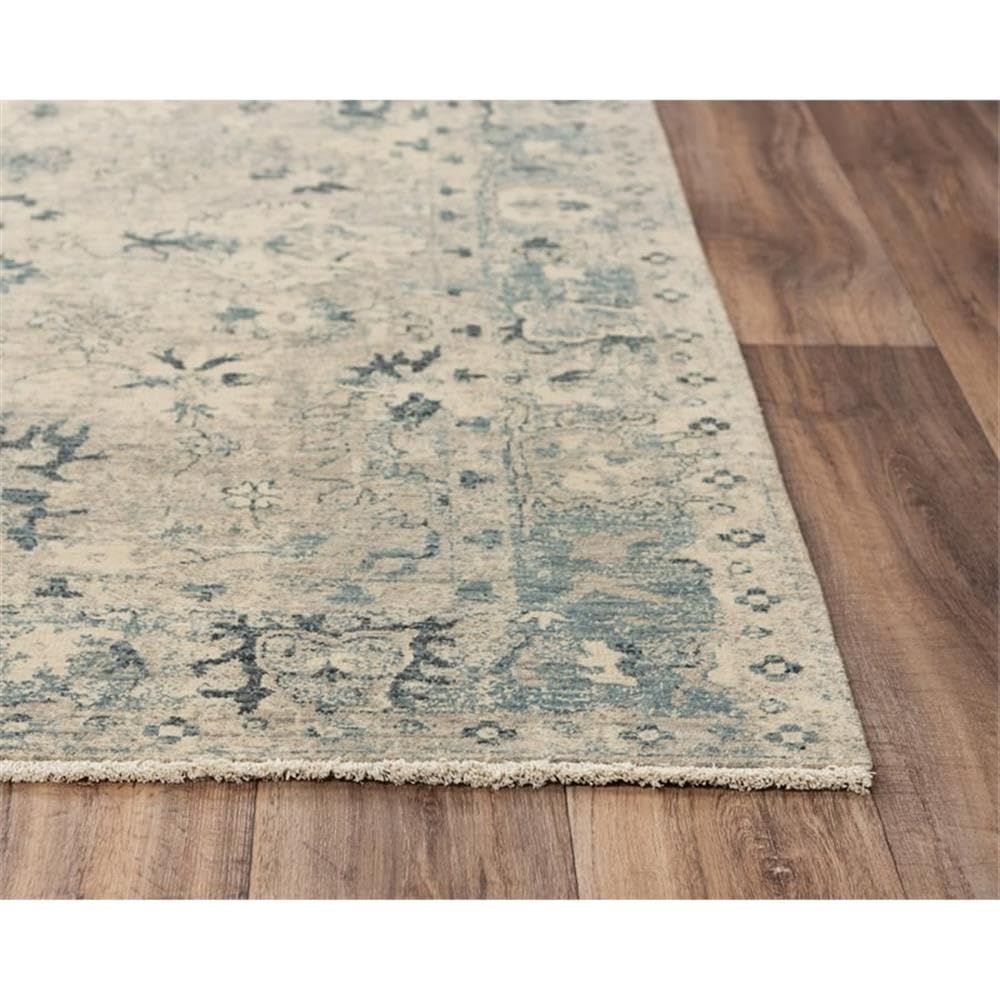 Intrepid 5' X 8' Distressed Classical Beige/Blue/Ivory Hybrid Area Rug