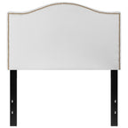 Flash Furniture Lexington Upholstered Twin Size Headboard With Accent Nail Trim In White Fabric