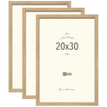VCK 20x30 Oak Wood Frame for Poster & Picture, Natural Solid Wood Photo Frames Set of 3, Wall Gallery Frame