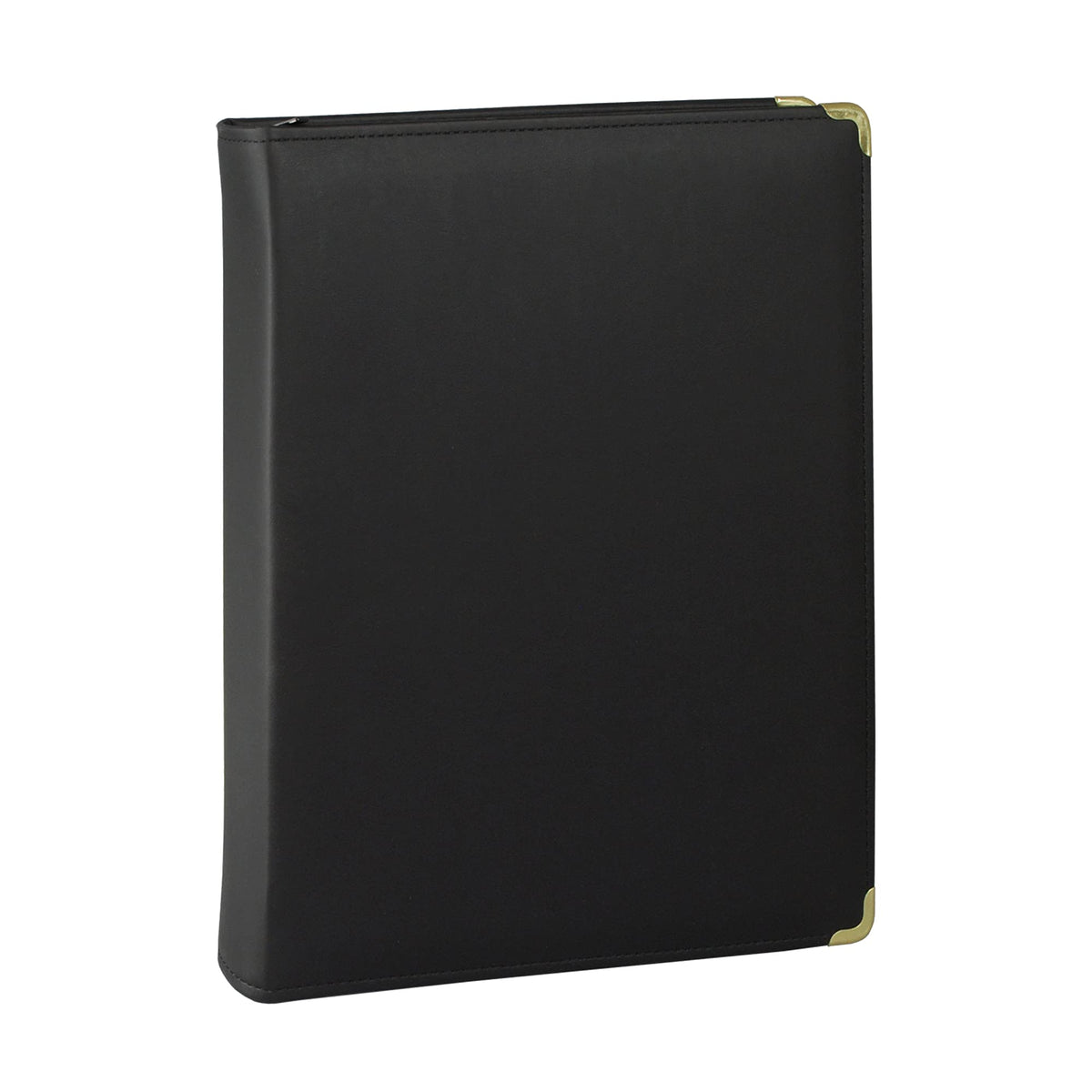 Samsill Classic Professional Binder, 3 Ring Binder With 1.5 Inch Brass Round Rings And Zipper Closure, Portfolio Binder, Brass C