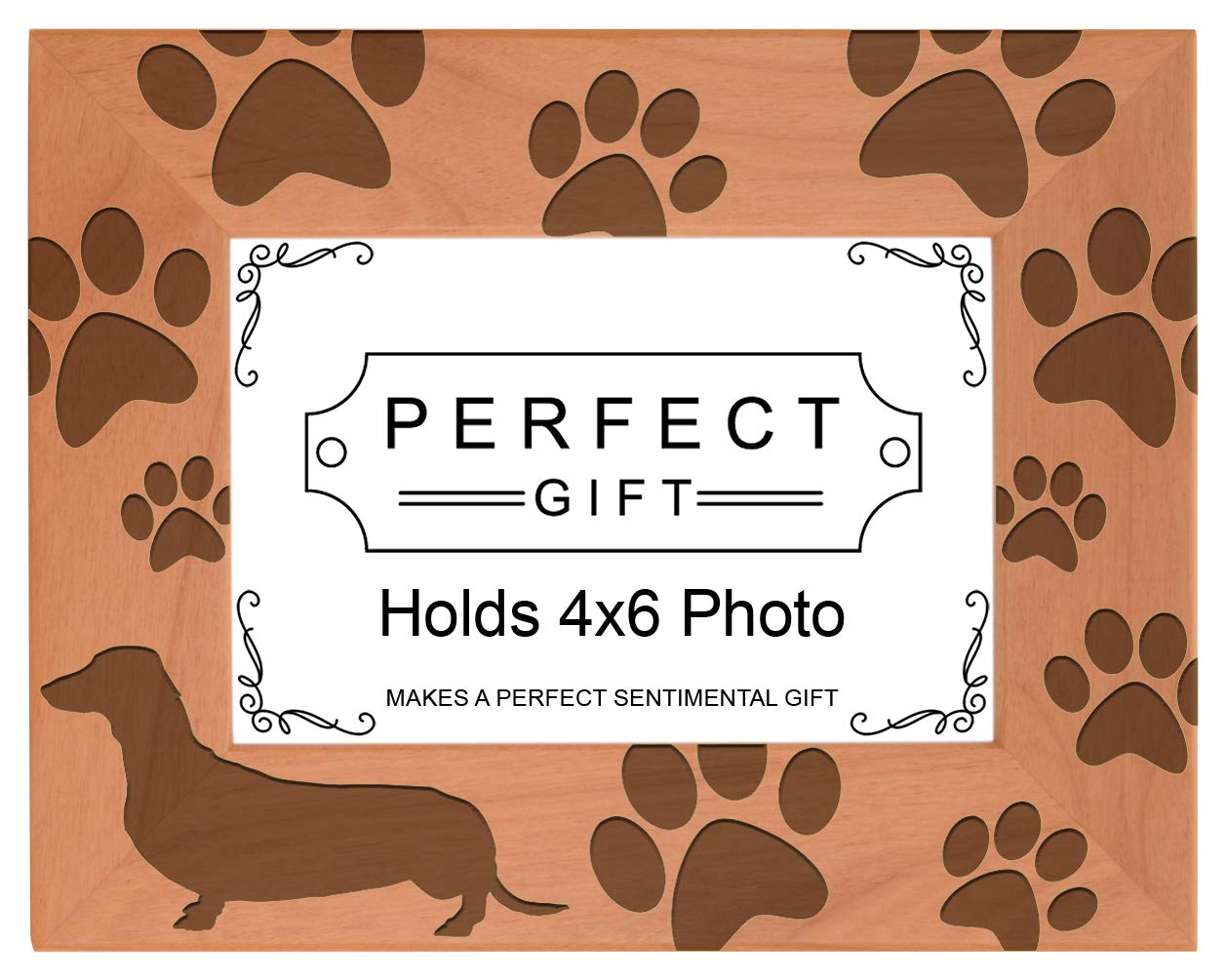 Gifts For All By Rachel Olevia Dog Lover Gift Dachshund Weiner Dog Prints Natural Wood Engraved 4x6 Landscape Picture Frame Wood
