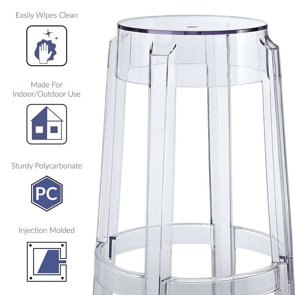 Modway Casper Modern Acrylic Counter Bar Stool in Clear - Fully Assembled