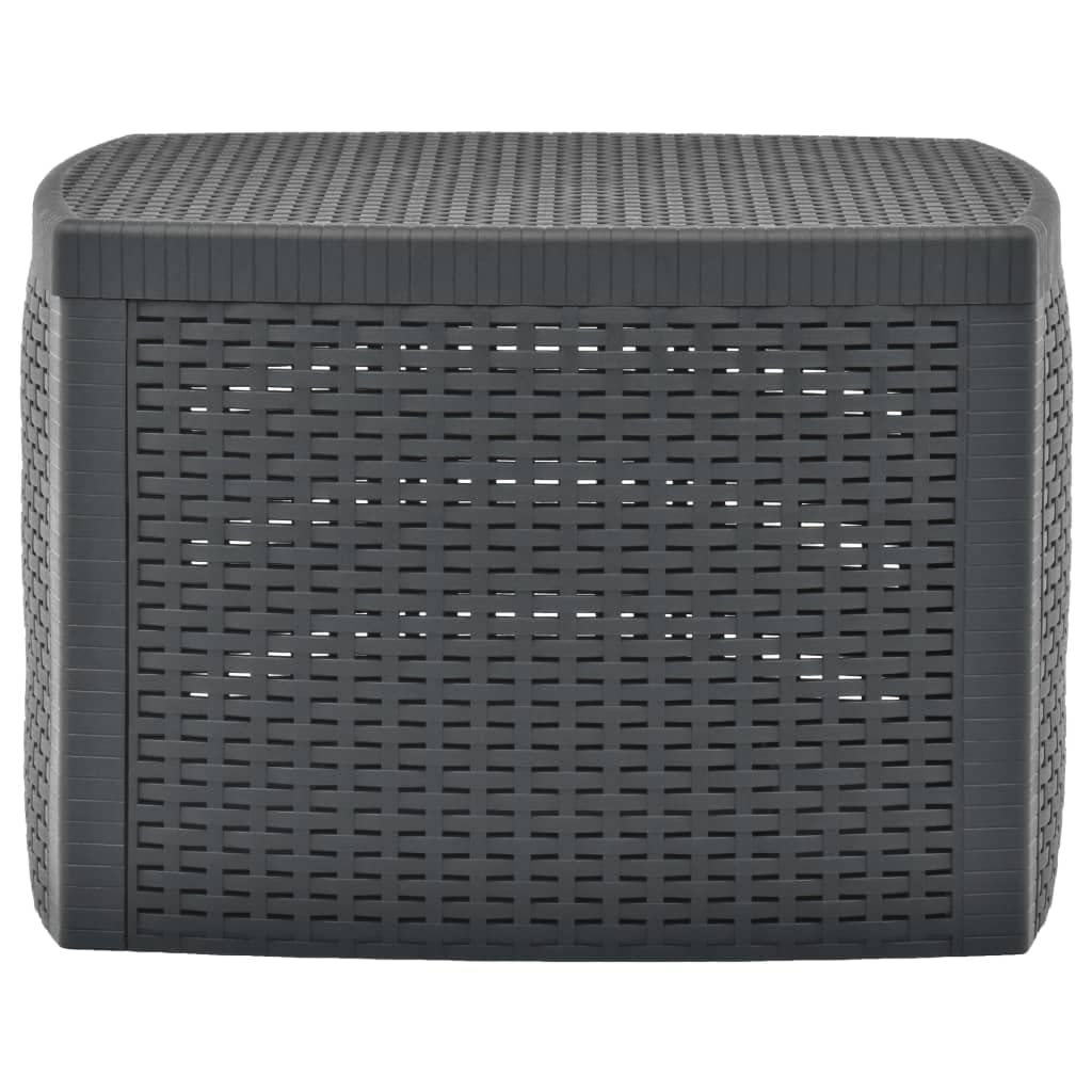 vidaXL Side Table Garden Coffee Table Living Room Table Outdoor Patio Table Storage Anthracite 54 x 54 x 36.5 cm Plastic