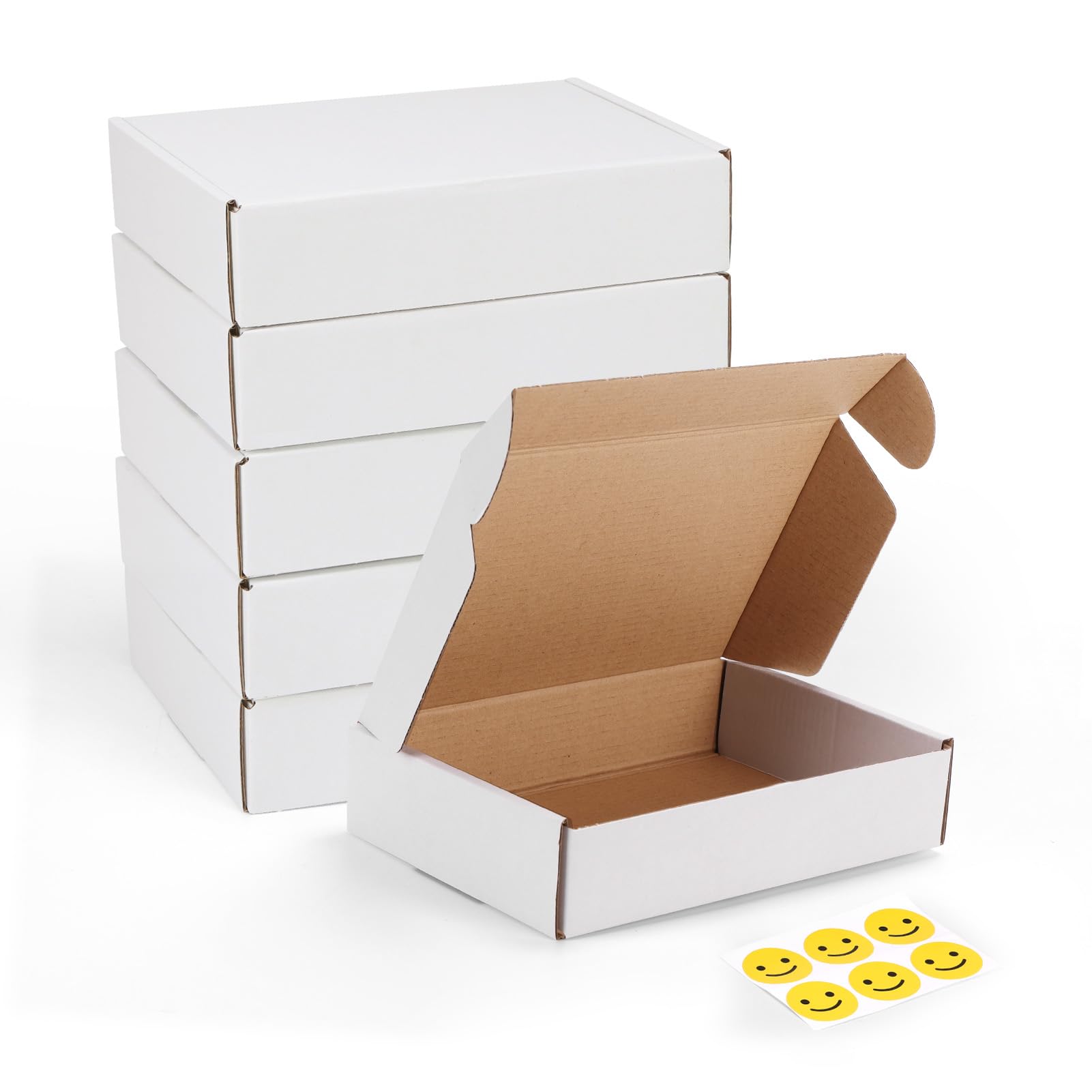 Wtrgas 6 Pack 9X6X2 Shipping White Boxes, Small Cardboard Boxes For Packaging Small Business, Mailer Boxes