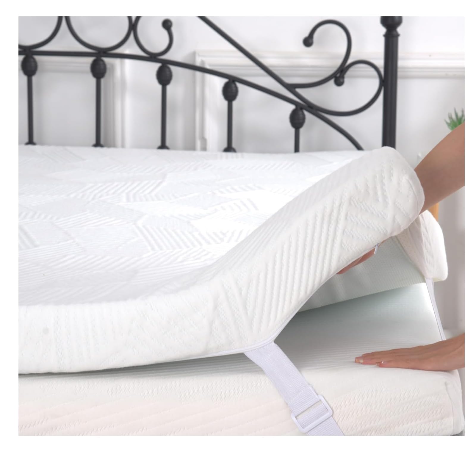2 Inch California King Gel Memory Foam Mattress Topper, Cooling Bed Topper With Removable Cover, Soft & Pain Relief & Breathable