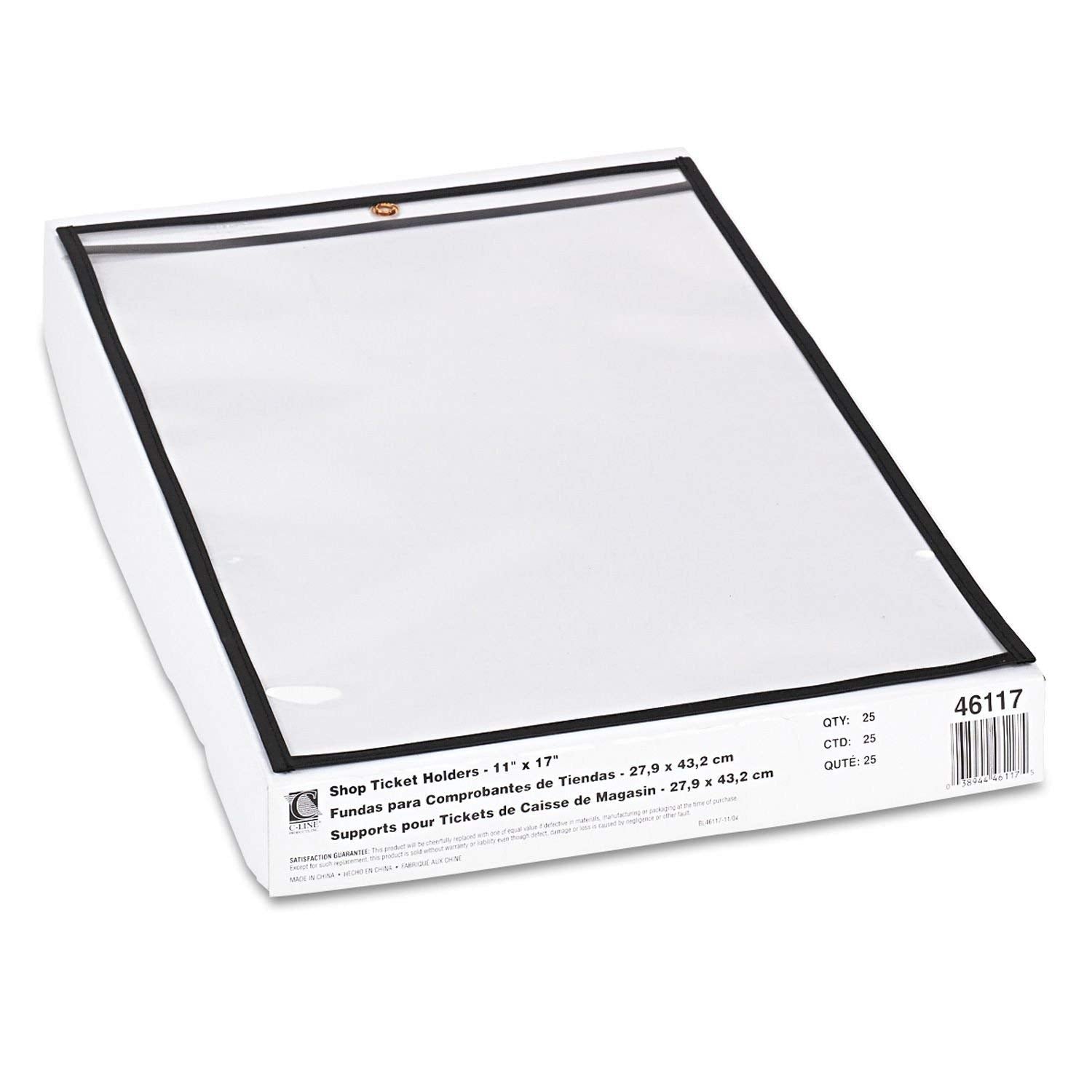 Shop Ticket Holders, Stitched, Both Sides Clear, 75', 11 X 17, 25/Bx