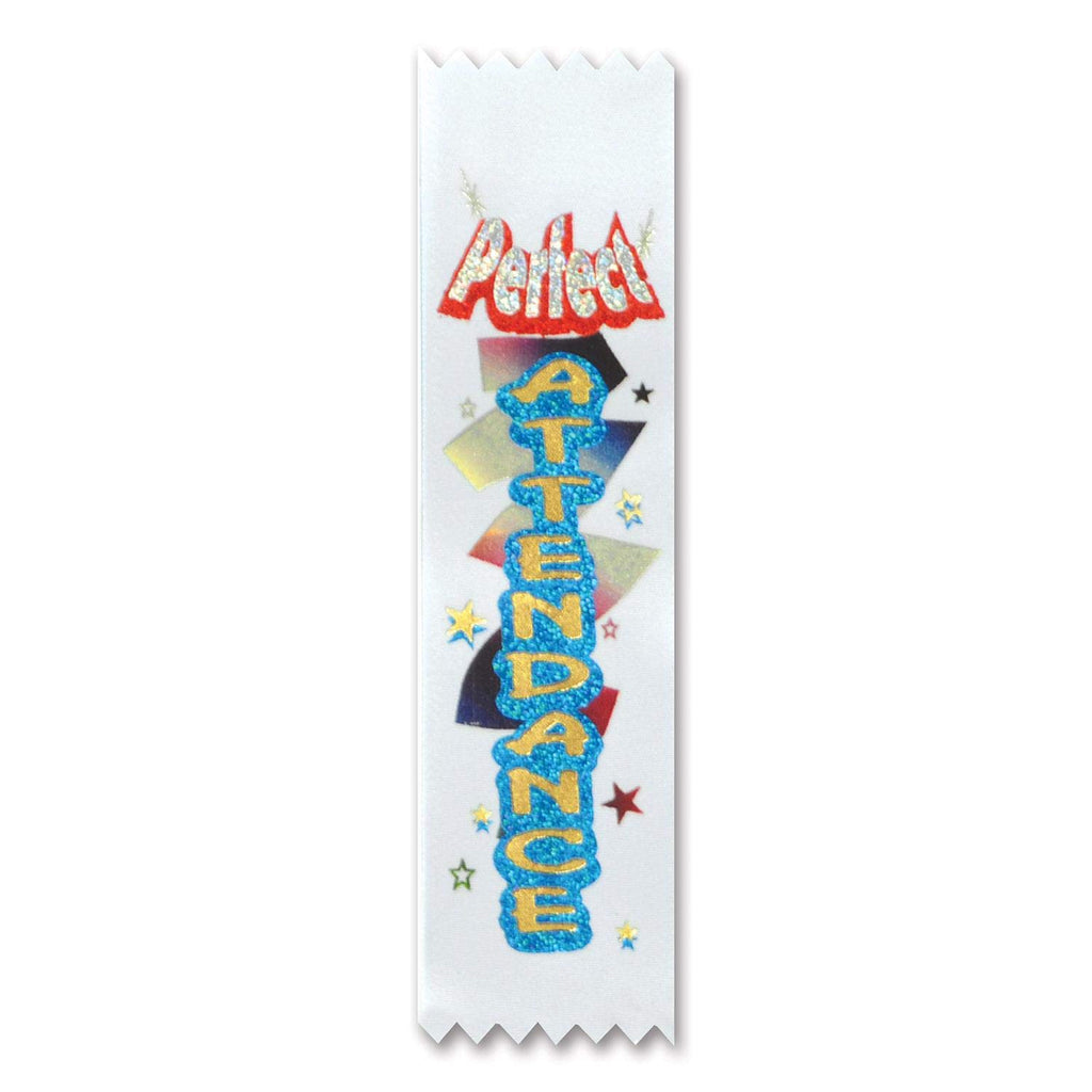 Beistle Perfect Attendance Value Ribbons, 11/2 By 61/4-Inch, 30-Pack