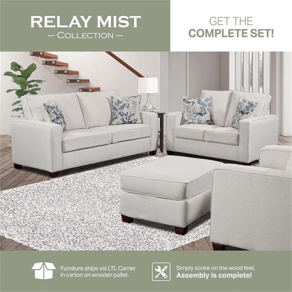 American Furniture Classics Relay Mist Upholstered Chair, Soft Washed Cream Tweed
