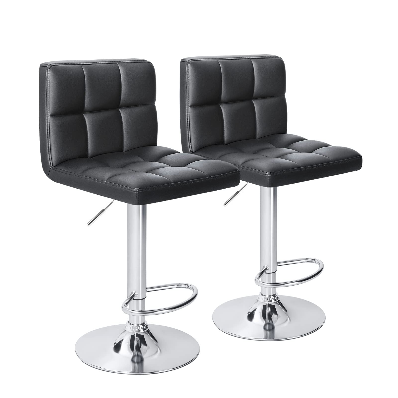 Homall Bar Stools Modern PU Leather Adjustable Swivel Barstools, Armless Hydraulic Kitchen Counter Bar Stool Synthetic Leather E