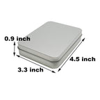 Hulless 2 Pcs Metal Box Kit - Silver Hinged Portable Storage Boxes, 4.5x3.3x0.9 Inch, Ideal for Organizing and Storing Items