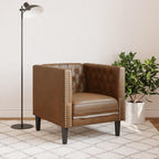 vidaXL Chesterfield Brown Faux Suede Armchair, Armchair, Relaxation Armchair, Faux Leather Armchair, Single Armchair, TV Armchair