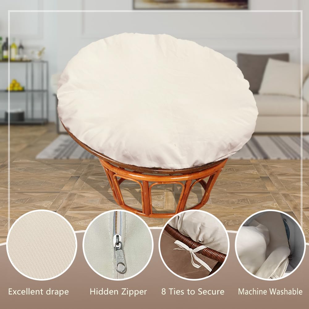 Thankyall Papasan Cushion Cover Only,Water Resistant Papasan Chair Cushion Cover For Outdoor Lndoor,Skin-Friendly Soft Machine W