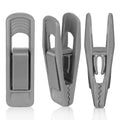 Tinfol 40pc Grey Plastic Hanger Clips - Strong Pinch Grip Clips for Use with Slim-line Clothes Velvet Hangers, Multi-Purpose Fin