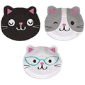 Creative Converting 328704 Cute Cats Shaped Paper Dinner Plates - 8 Pcs Multicolor, 8 x 9