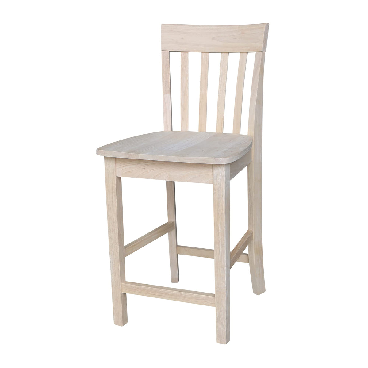 International Concepts Slat Back Stool, 24-Inch SH, Unfinished