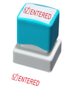 Wafjamf Entered Stamp-Message Stamp Pre-Inked Office Stamp Refillable Red Ink Preinstalled-Medium