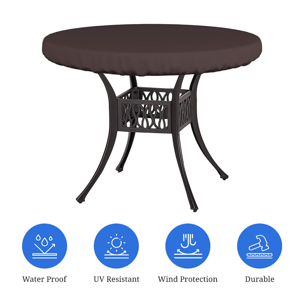 Covers & All Round Table Top Cover, 12 Oz Waterproof Uv & Weather Resistant Patio Table Cover, Outdoor Table Cover For Patio Outdoor Furniture & Coffee Table (41' Dia X 4' H Inches, Coffee)
