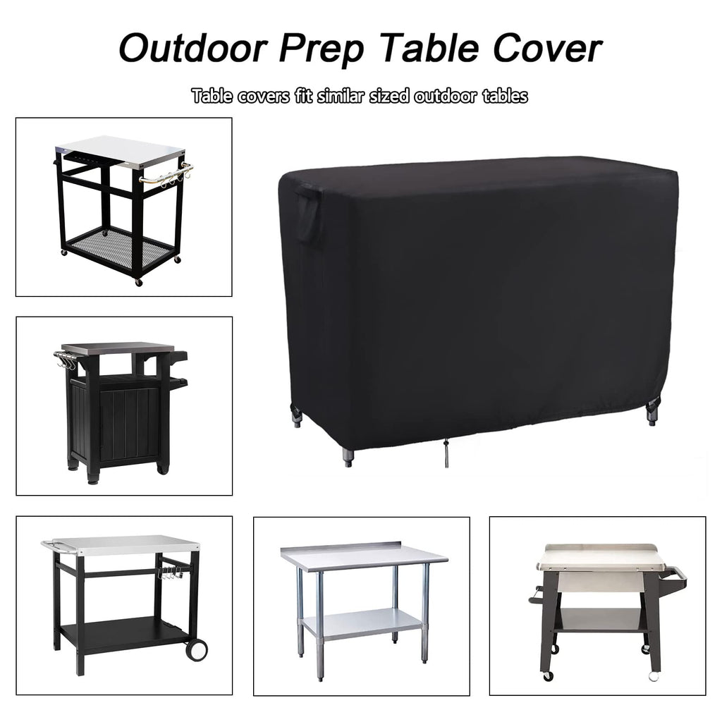 Kingling Outdoor Prep Table Cover For Food Prep Cart Table, 52 Inch Stainless Steel Table Cover Metal Table Cover Waterproof Protection For Patio Prep Grill Table - 52''L X 24''W X 35''H