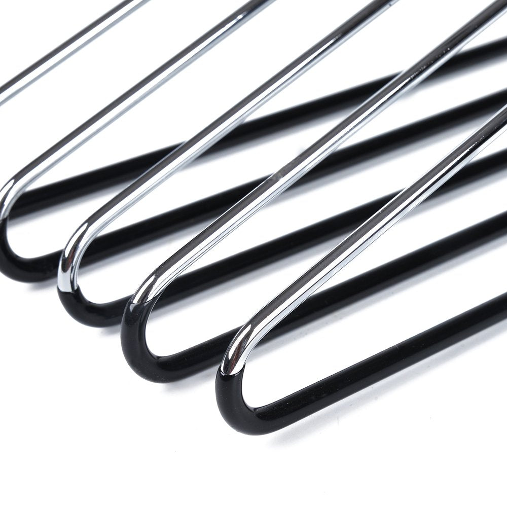 30 Quality Heavy Duty Metal Coat Hangers With Black Rubber Coating For Non Slip Pants (30)